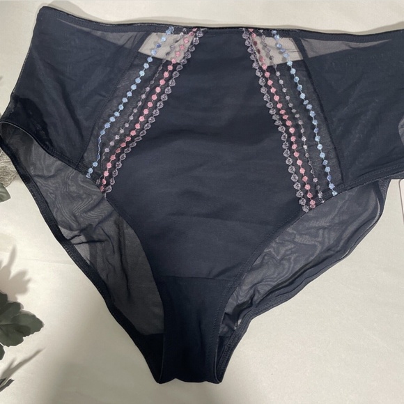 NWT $32 Elomi [ 3XL ] Matilda‎ Embellished Briefs in Unicorn Blue/Grey - Picture 5 of 12